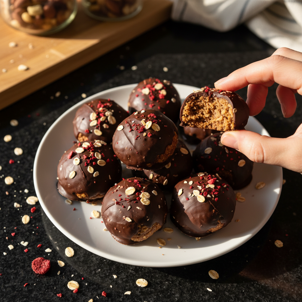 Chocolate-Covered Strawberry Energy Bites