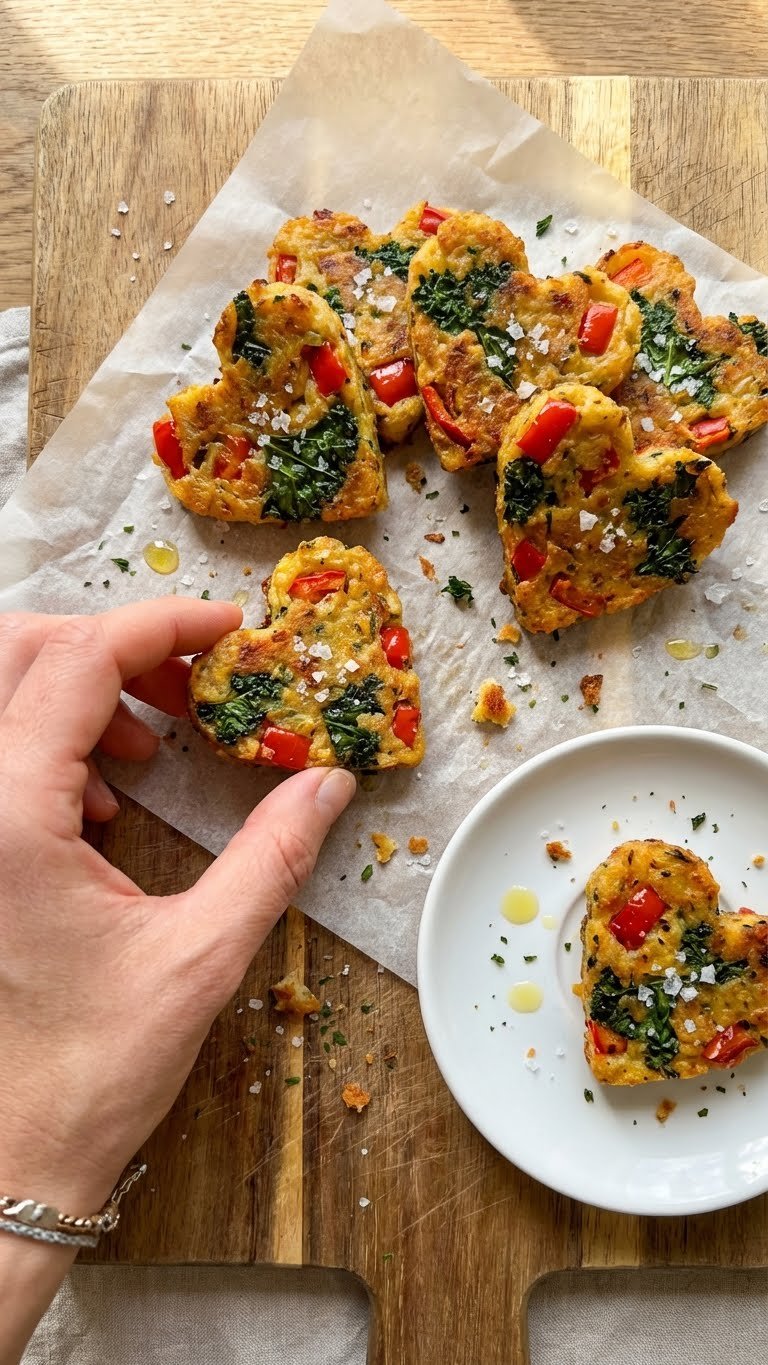 Crispy Veggie Snack Heart Shapes