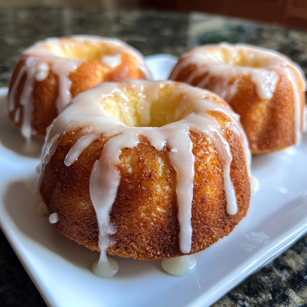 Mini Vanilla Bundt Cakes with Vanilla Glaze