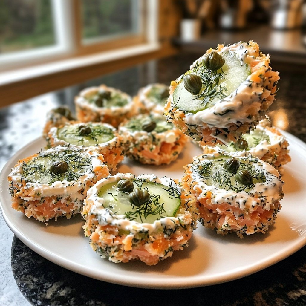 Everything Cucumber Smoked Salmon Bites