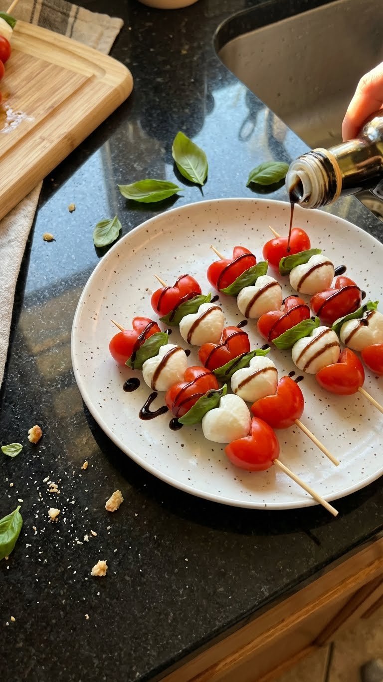 Heart-Shaped Caprese Skewers