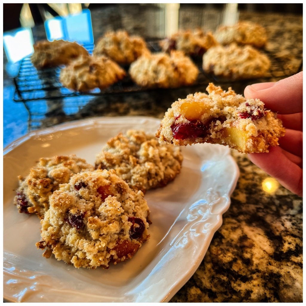 Peach and Blueberry Crisp Cookies