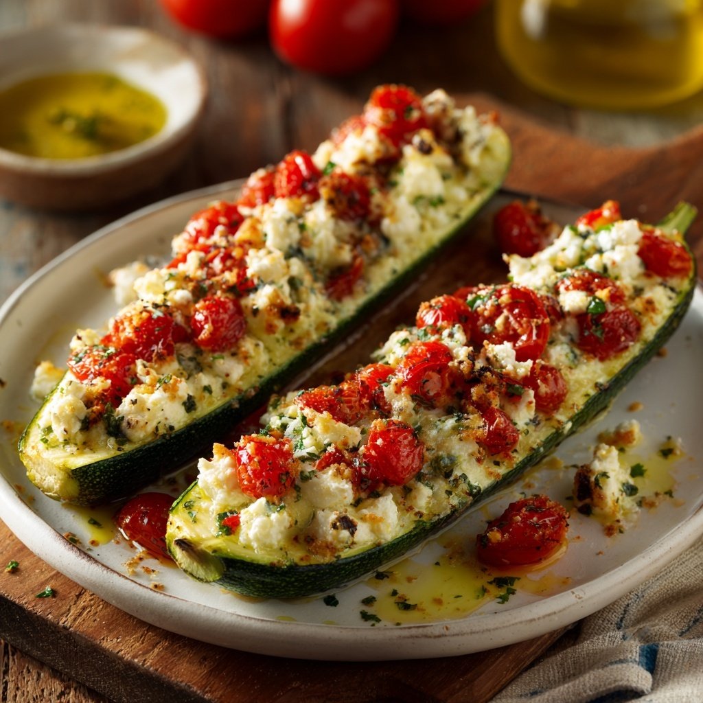 Mediterranean Stuffed Zucchini Boats