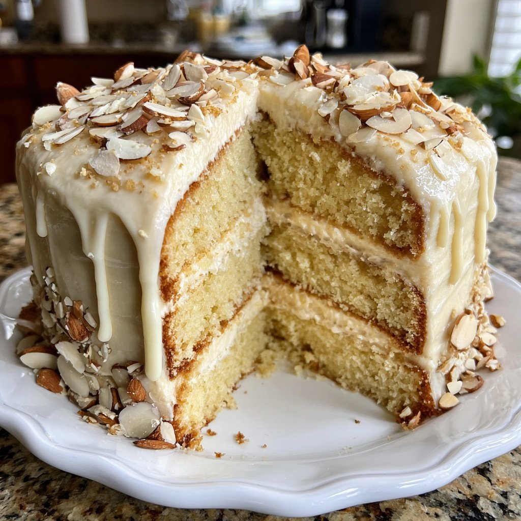 Bakery Style Vanilla Almond Cake