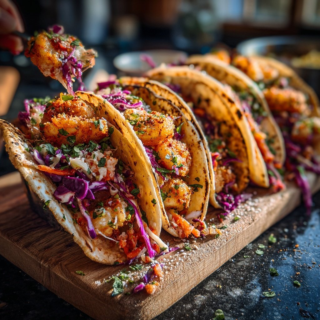 Spicy Shrimp Tacos with Slaw