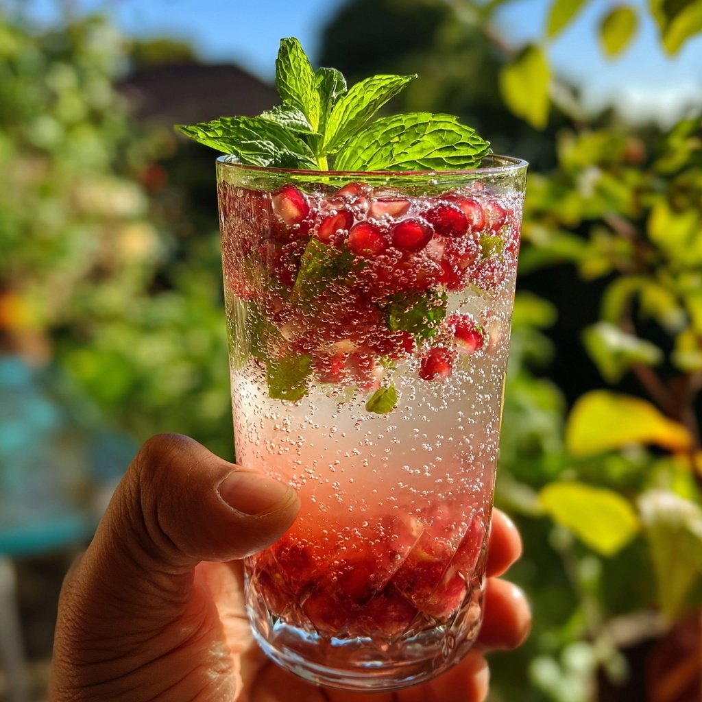 Pomegranate Gin Fizz Cocktail