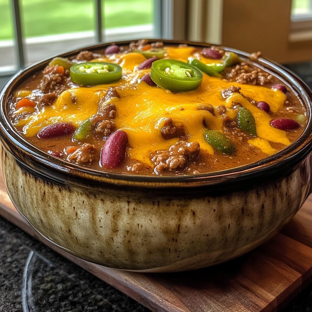 Chipotle Cheddar Beef Chili