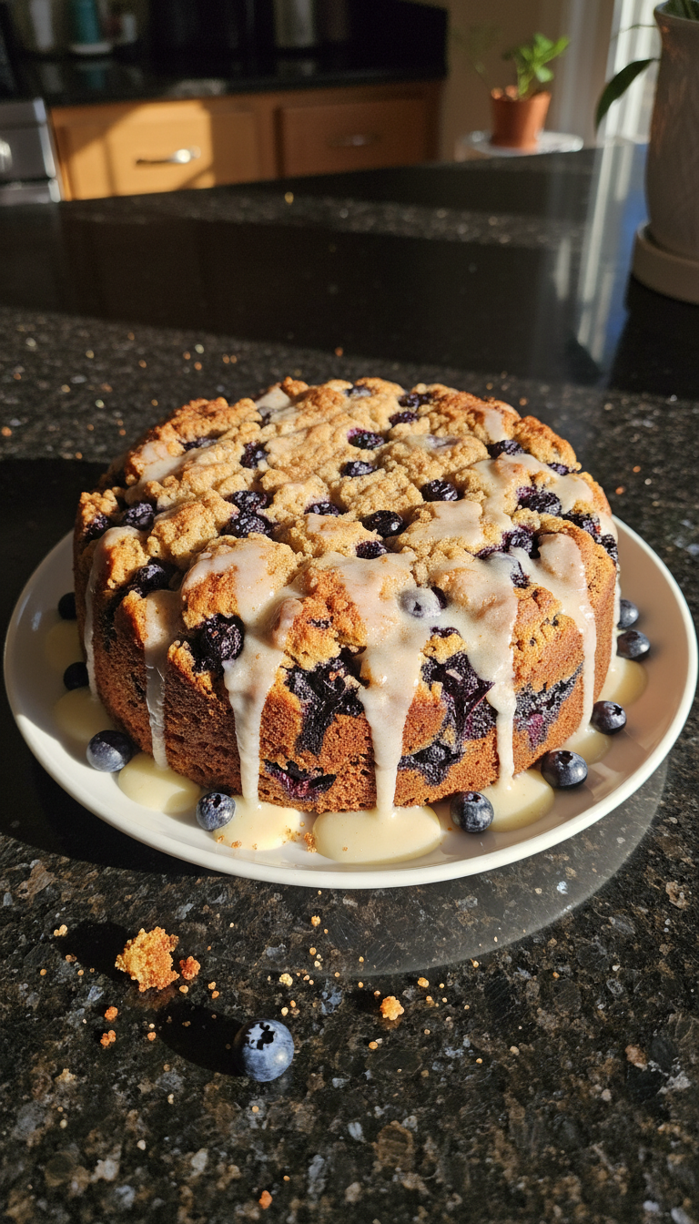 Spiced Blueberry Sourdough Cake