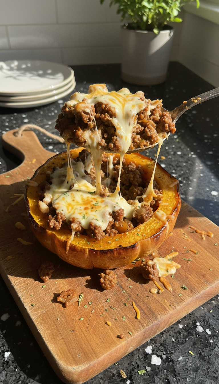 Savory Beef Stuffed Acorn Squash