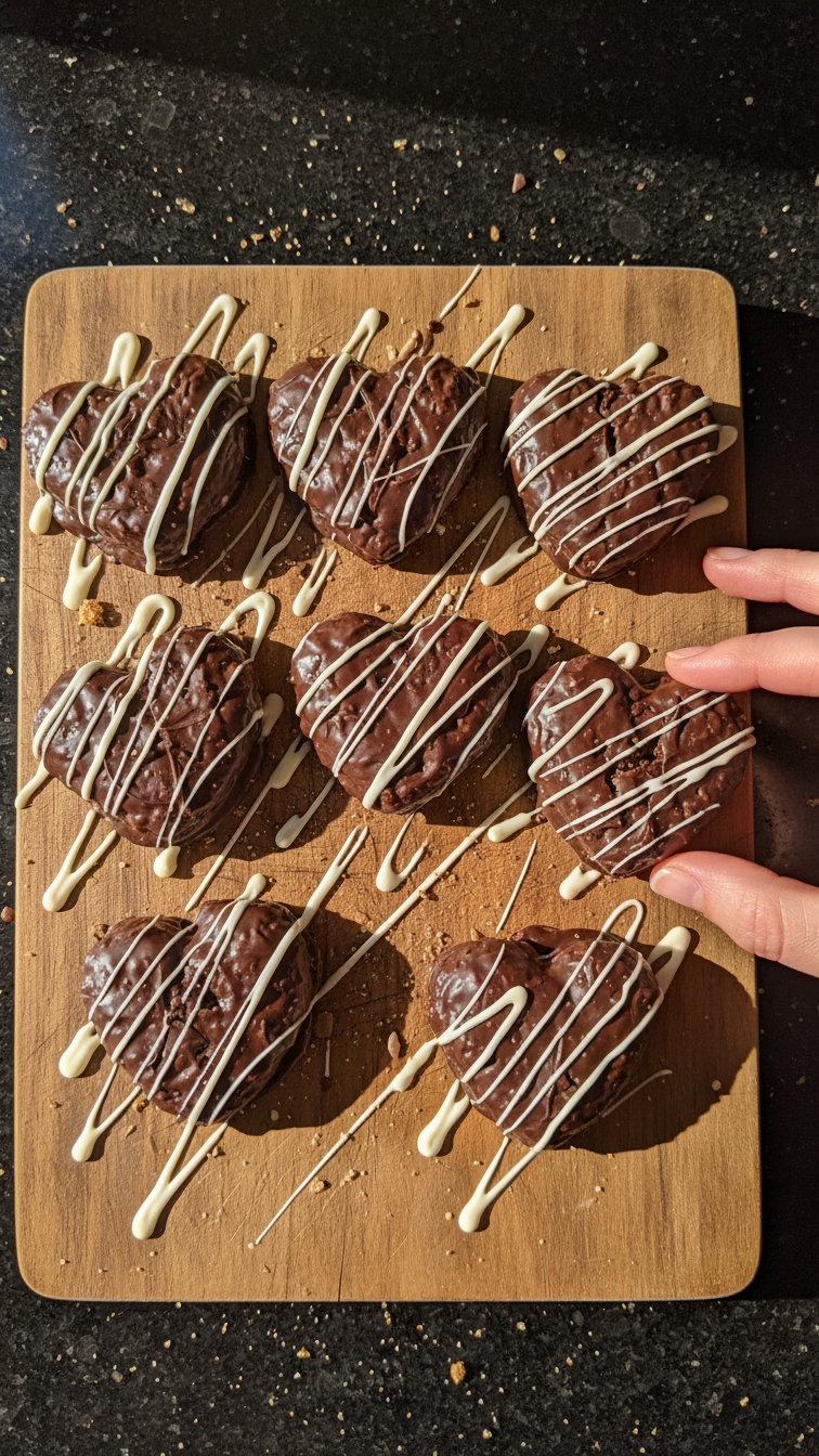 Chocolate-Covered Graham Cracker Hearts