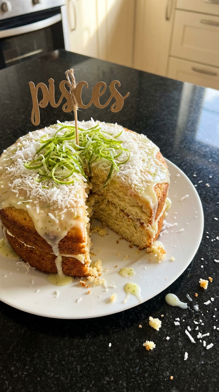 Lime and Coconut Pisces Cake