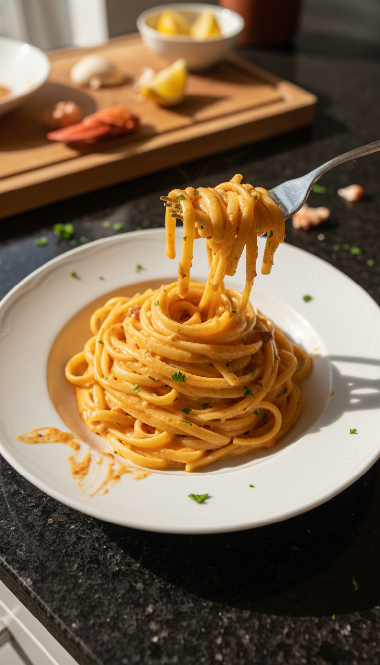 Linguine with Lobster Cream Sauce