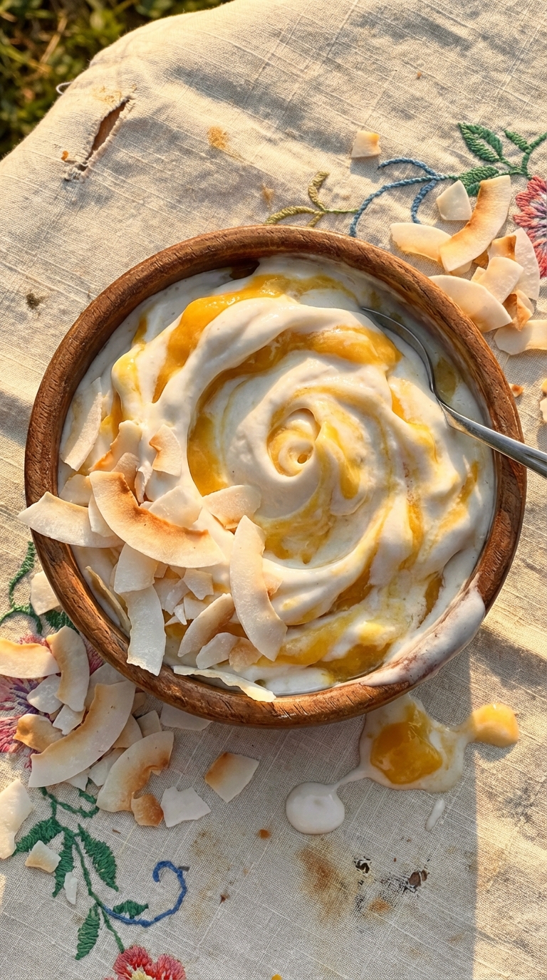 Tropical Coconut Frozen Yogurt