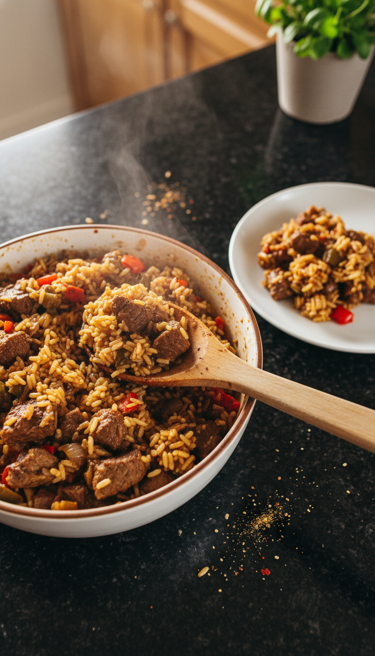 One-Pot Beef and Rice Dish