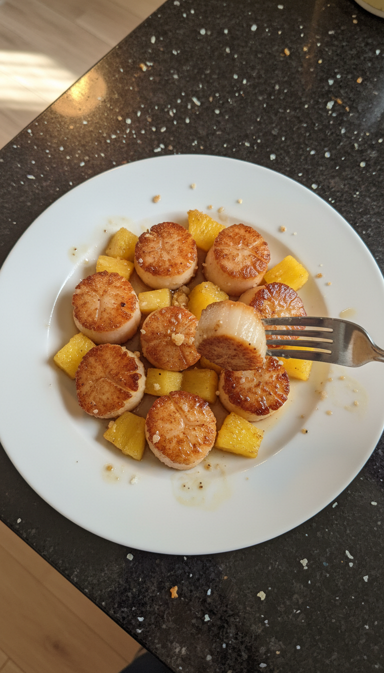Tropical Pineapple Seared Scallops