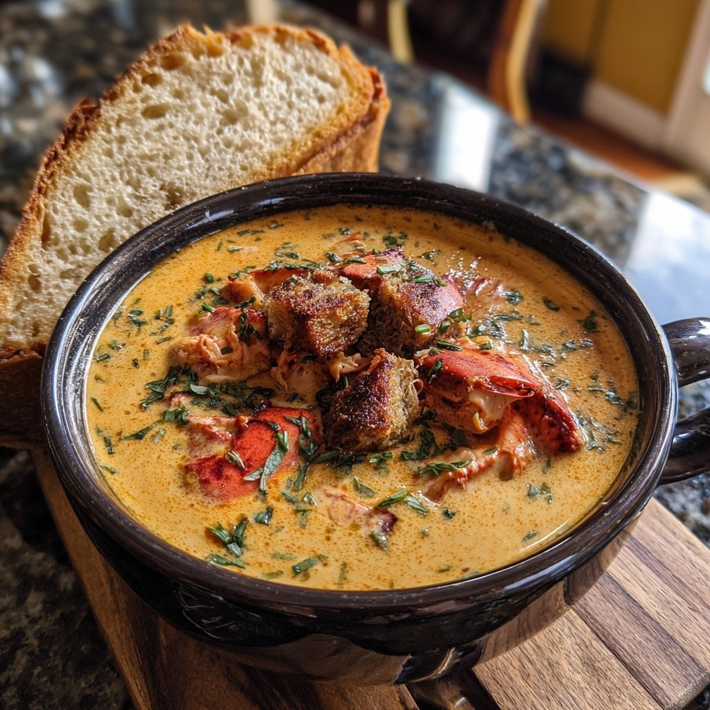 Lobster Bisque with Steak Bits