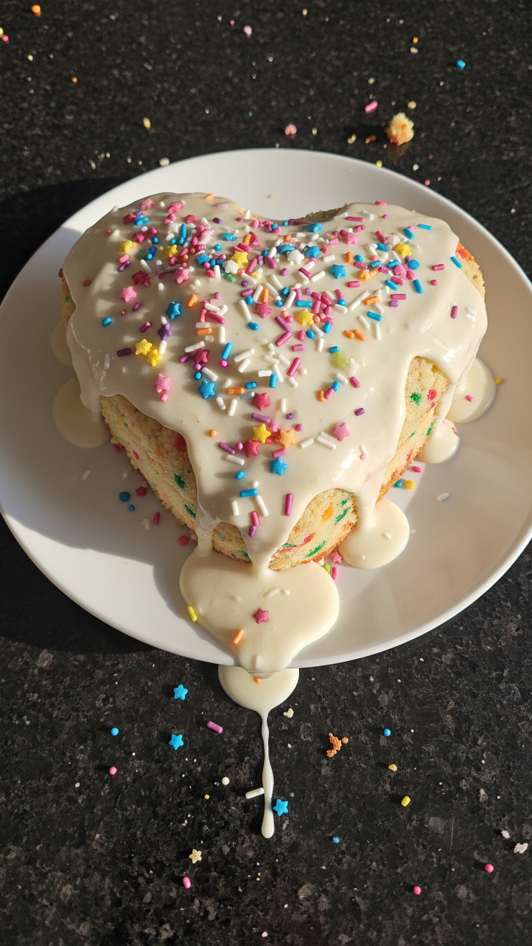 Heart-Shaped Funfetti Cake