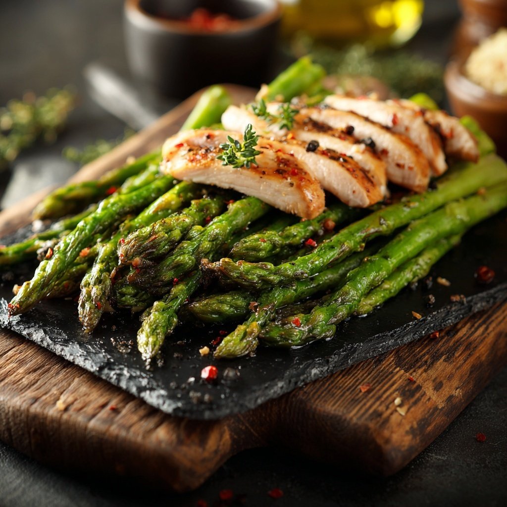 Sautéed Asparagus with Turkey