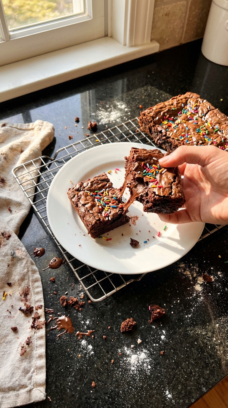 Sourdough Brownies with Sprinkles
