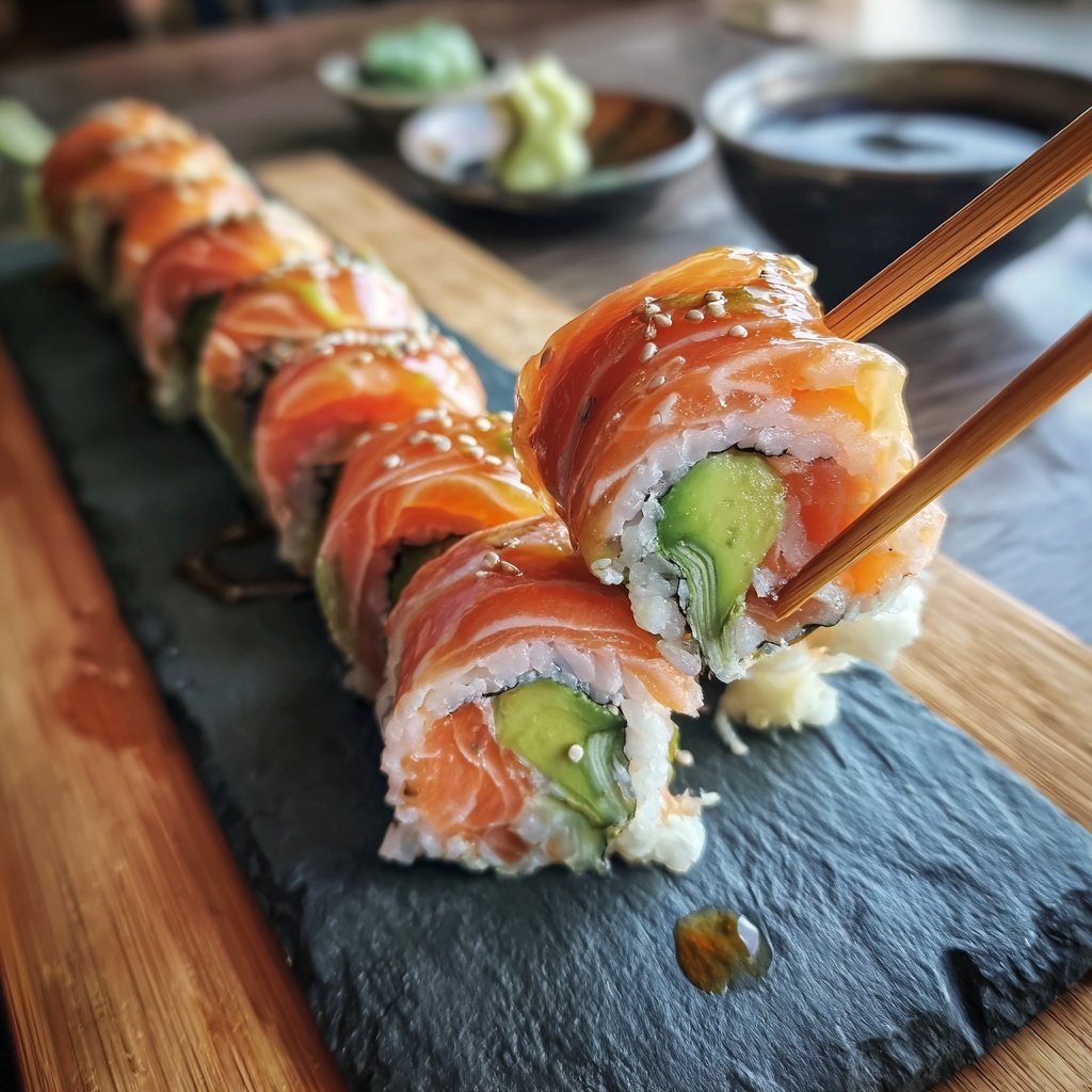 Salmon Avocado Sushi Roll