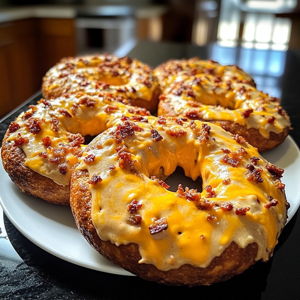 Creamy Bacon Cheddar Bagels