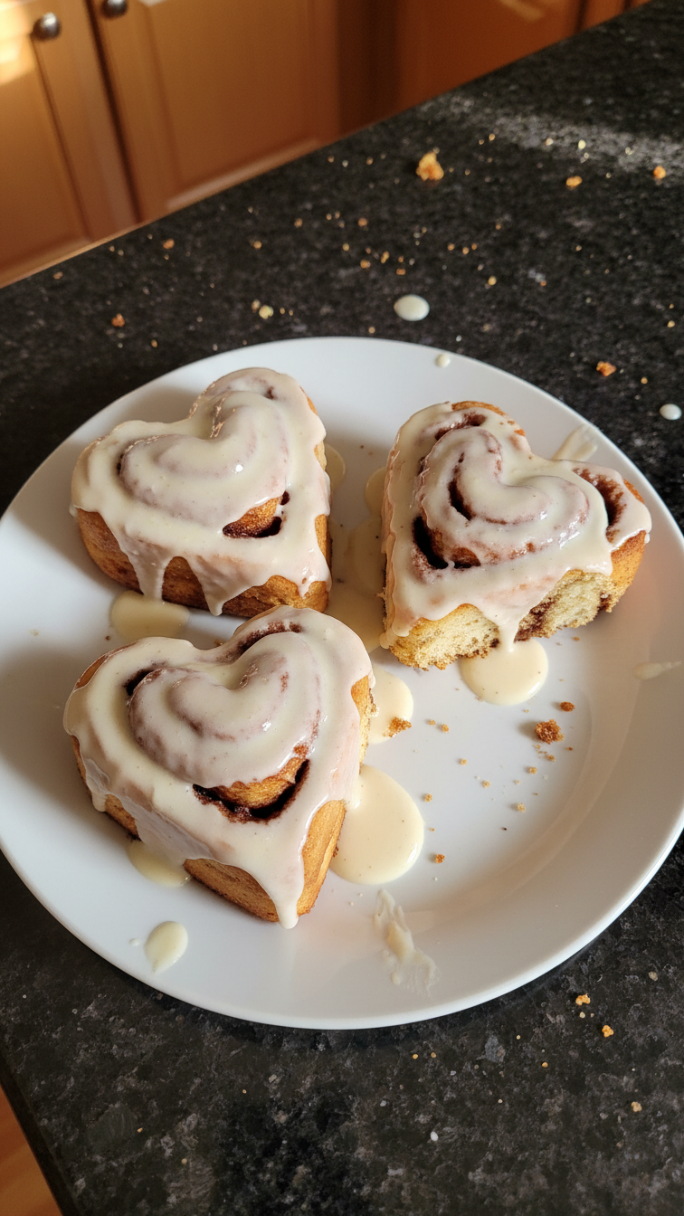 Cinnamon Roll Heart Cakes