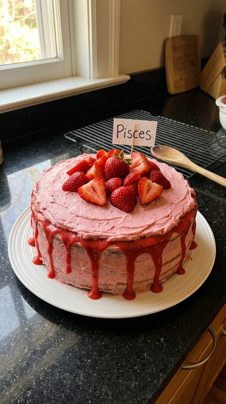 Strawberry Cream Pisces Cake