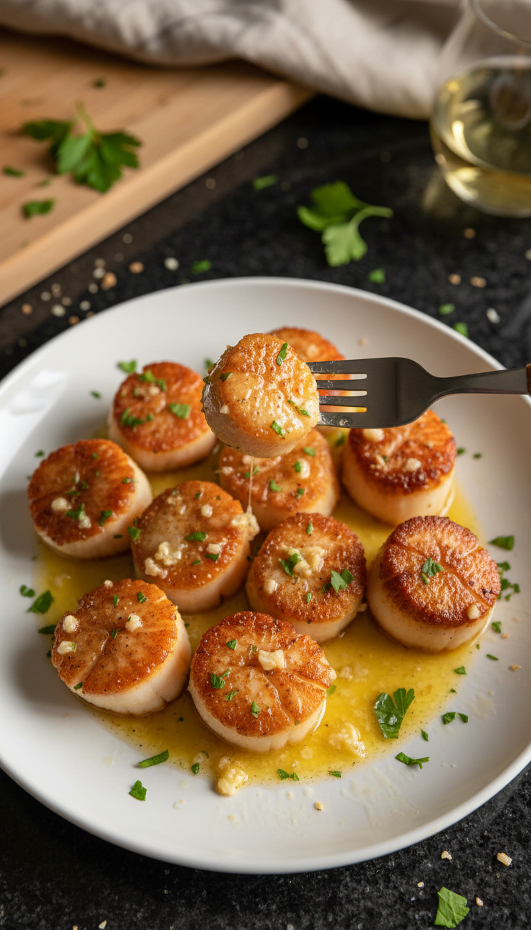 Pan-Seared Scallops with Garlic